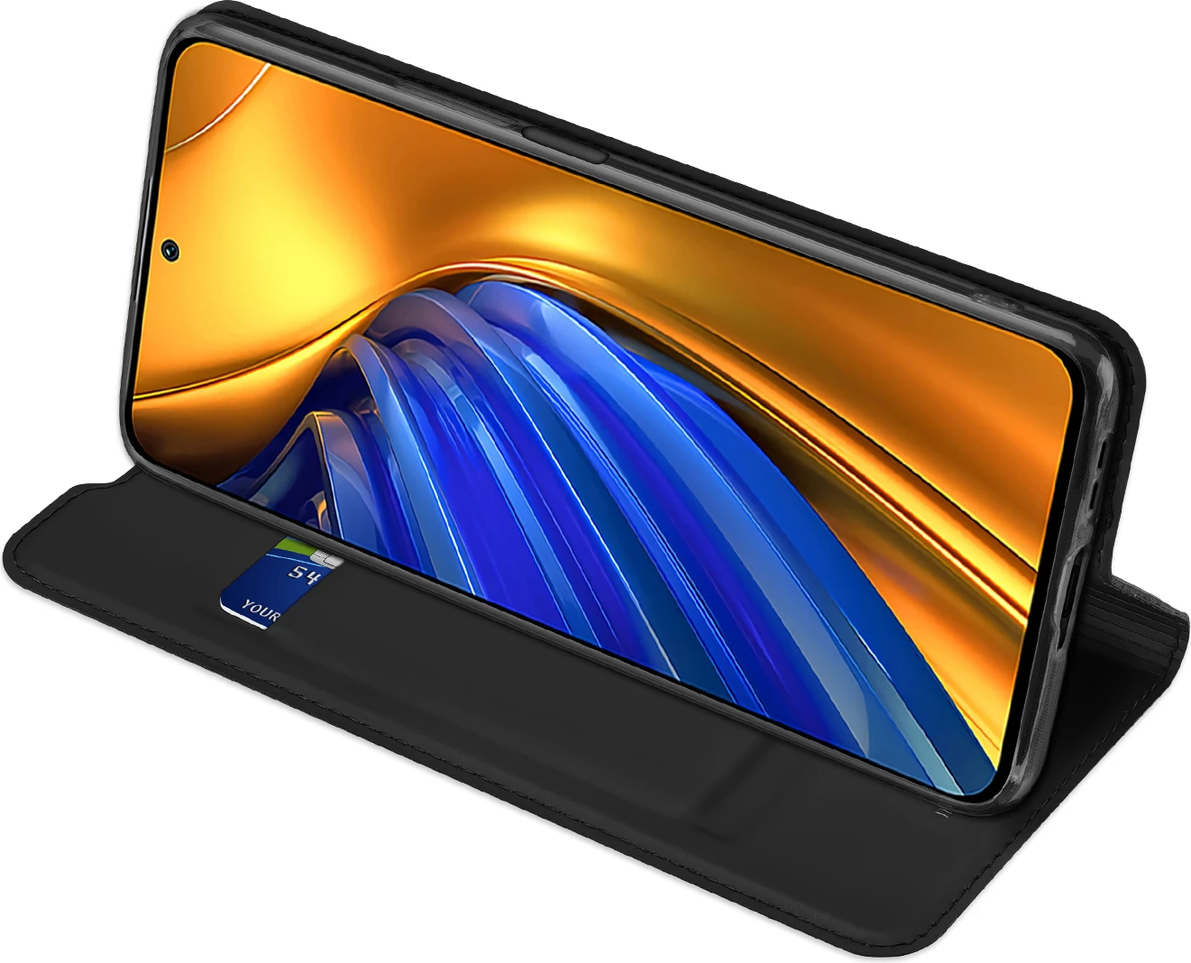 Mbështjellës Dux Ducis Skin Pro për Xiaomi Poco F4 5G, me kapak, i zi