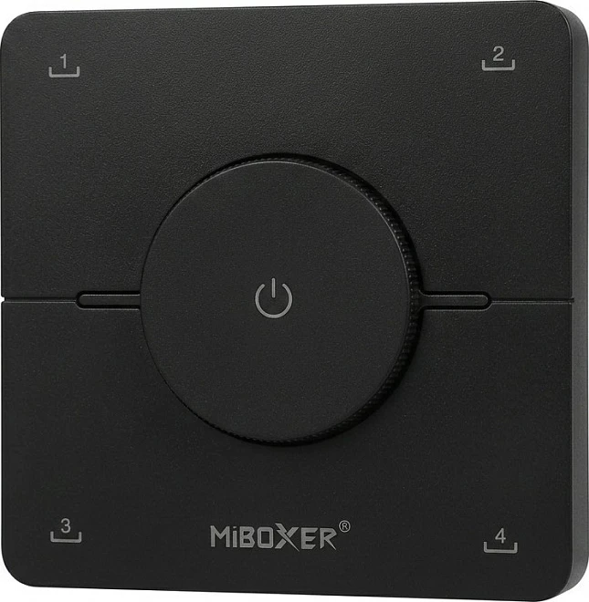 Telekomandë LED Miboxer Rotating Wheel 2.4GHz, Dual White (CCT), 4 Skena, e zezë