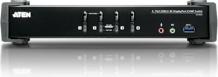 Switch KVM ATEN CS1924-AT-G, 4 porta USB 3.0, 4K DisplayPort, i zi