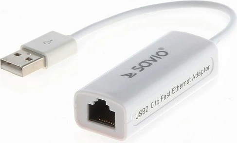 Adapter USB LAN Savio CL-24, Fast Ethernet (RJ45), i bardhë