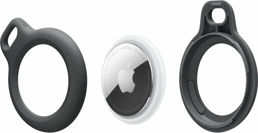 Mbështjellës Tech-Protect Rough për Apple AirTag me unazë, Zi