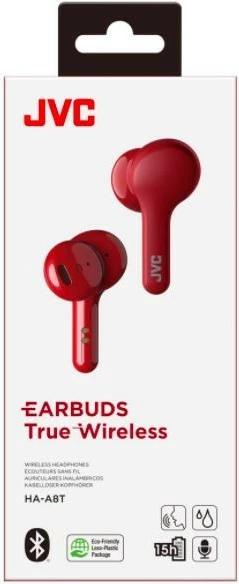 Kufje pa tela JVC HA-A8T, TWS, Bluetooth, të kuqe