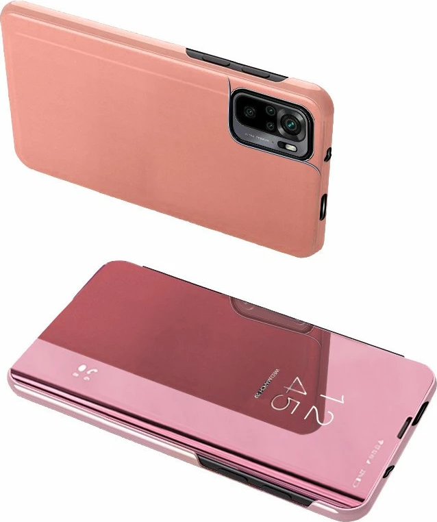 Mbështjellës Hurtel Clear View Case për Poco M4 Pro 5G, Redmi Note 11S 5G, Redmi Note 11T 5G, rozë