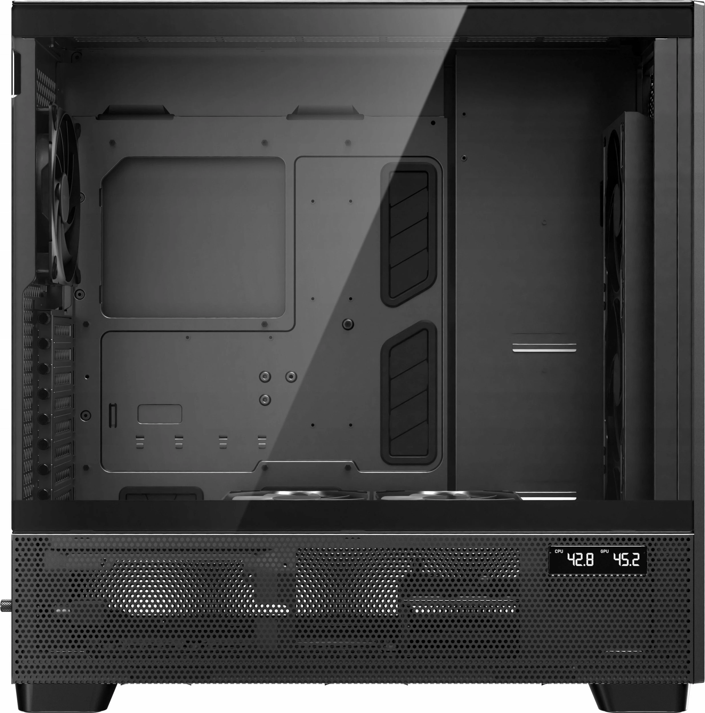 Kasë Antec Flux Pro Full Tower ATX/eATX, me xham të temperuar, USB-C, pa PSU, e zezë