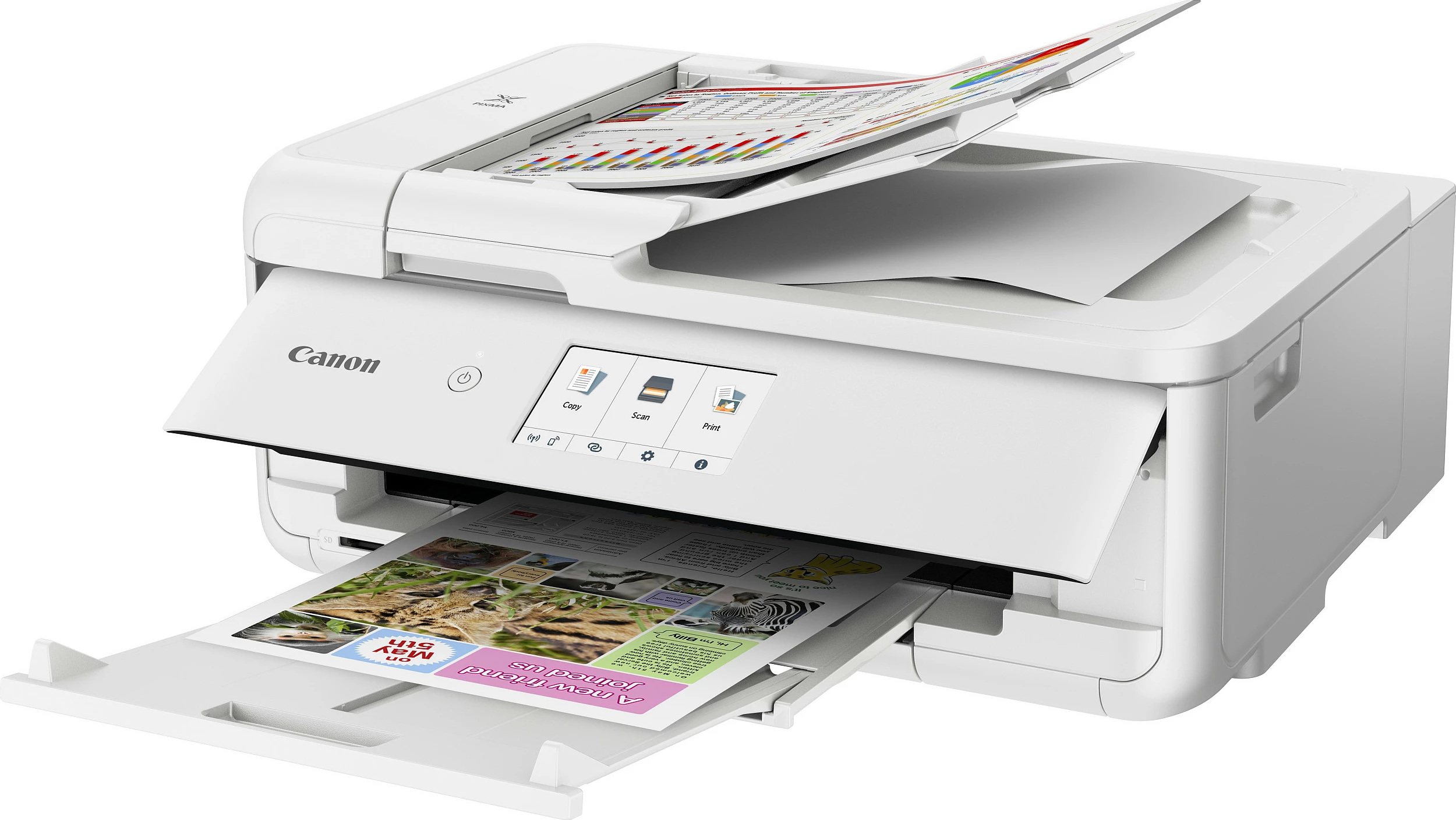 Printer multifunksional Canon PIXMA TS9551Ca, 3-në-1, A3, Duplex, ADF 20 fletë, i bardhë