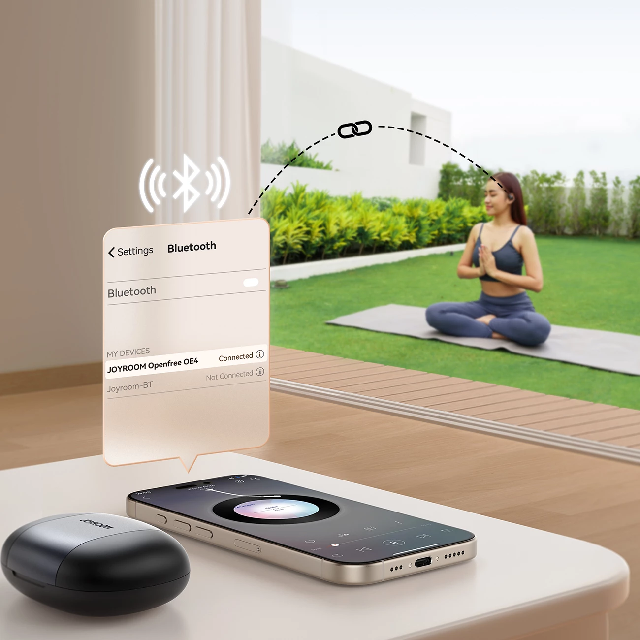 Kufje TWS open-ear Joyroom JR-OE4 Bluetooth 5.4, AAC/SBC, drajver 16mm, IPX4, USB-C, 12.5h/50h, të zeza