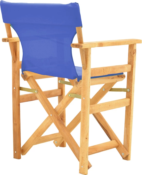 Karrige regjisori, dru ahu, ngjyrë natyrale, pëlhurë blu