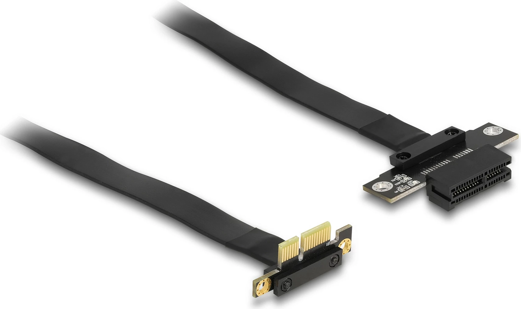 Riser kabllo PCI-E x1 DeLOCK, 30 cm, 90° e kënduar, e zezë