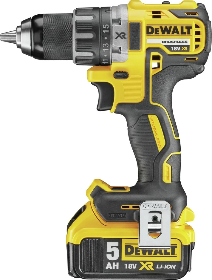 Trapano DeWALT DCD791P2, 18V XR Li-Ion, 5Ah, brushless, zi/verdhë