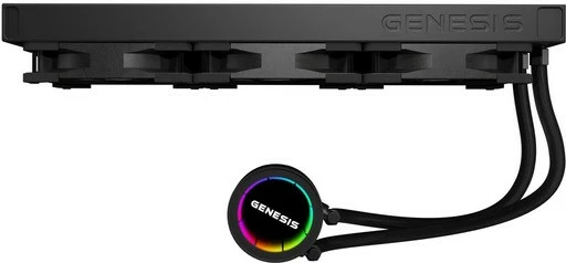 Kasë ftohëse me ujë Natec HYDRIA GENESIS 360 ARGB, 3 ventilatorë, e zezë