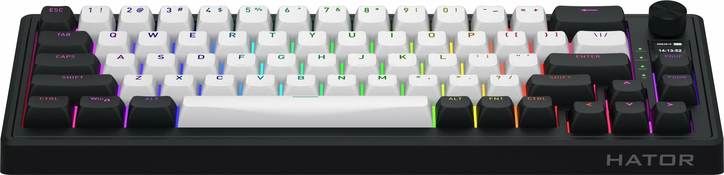 Tastierë gaming Hator Skyfall 65 Mag Ultima 8K Wireless (HTK3860), Aurum Ice Magnetic, 65%, RGB, US layout, e bardhë
