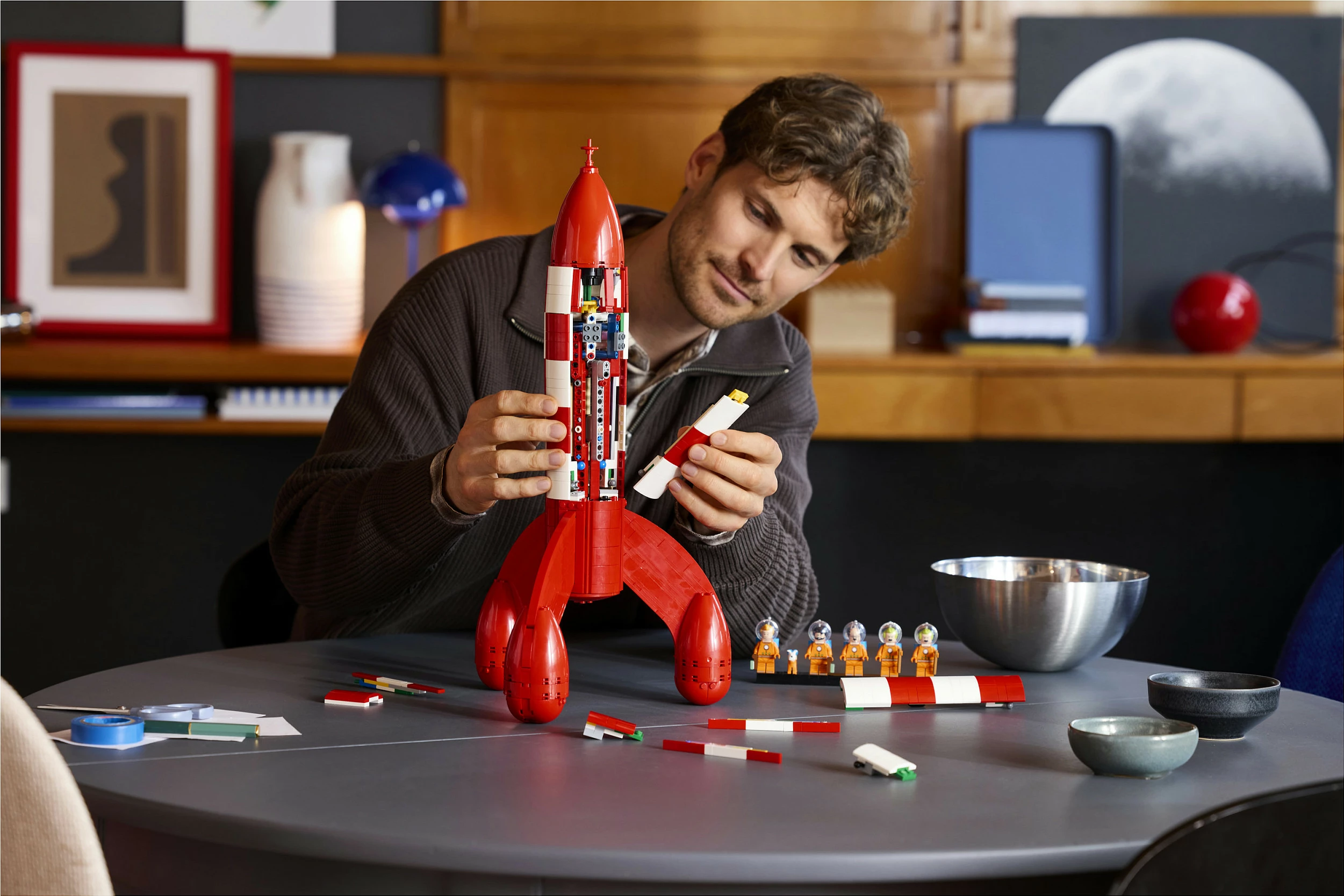 Set ndërtimi LEGO Ideas 21367 Tintin Moon Rocket, 1283 pjesë, 18+, multikolor