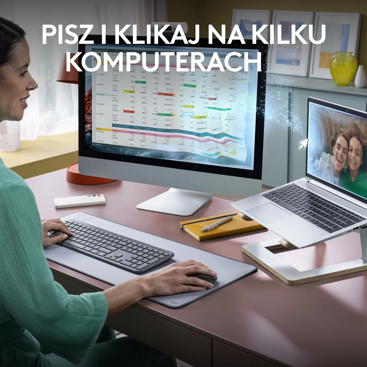 Tastierë dhe Maus Logitech Signature Slim MK950, Wireless, Grafit