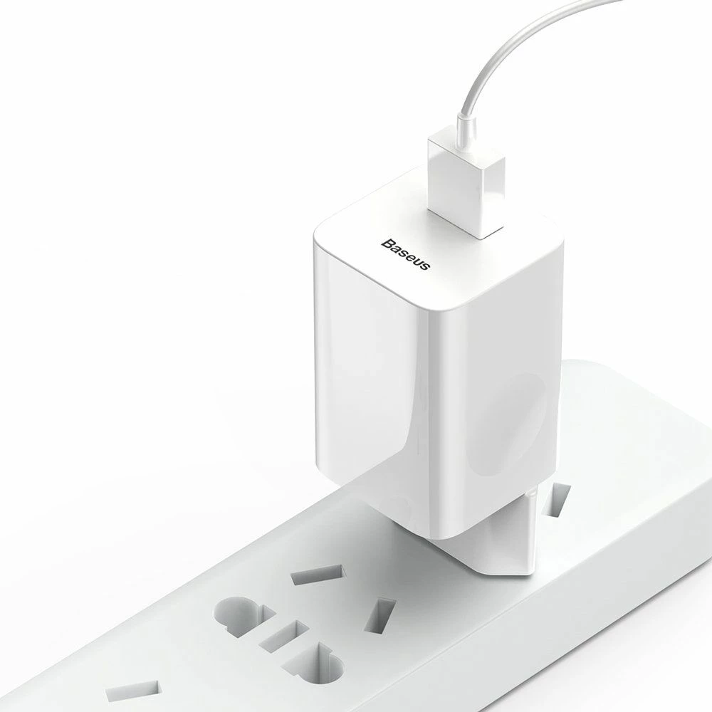 Karikues i shpejtë Baseus CCALL-BX02 24W 1x USB-A QC 3.0 3A, i bardhë