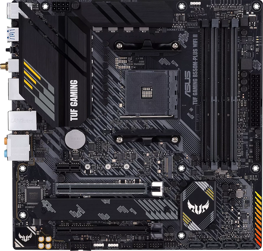 Pllakë amë ASUS TUF Gaming B550M-Plus WiFi II, AM4, mATX, DDR4 128GB, 2x M.2, 4x SATA, PCIe 4.0, 2.5GbE, WiFi 6, Bluetooth 5.2