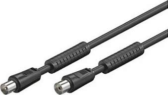 Kabllo antene TV GoodConnections Alcasa S-PAK05S, 5 m, RF TV mashkull-femër, 75 Ω, e zezë
