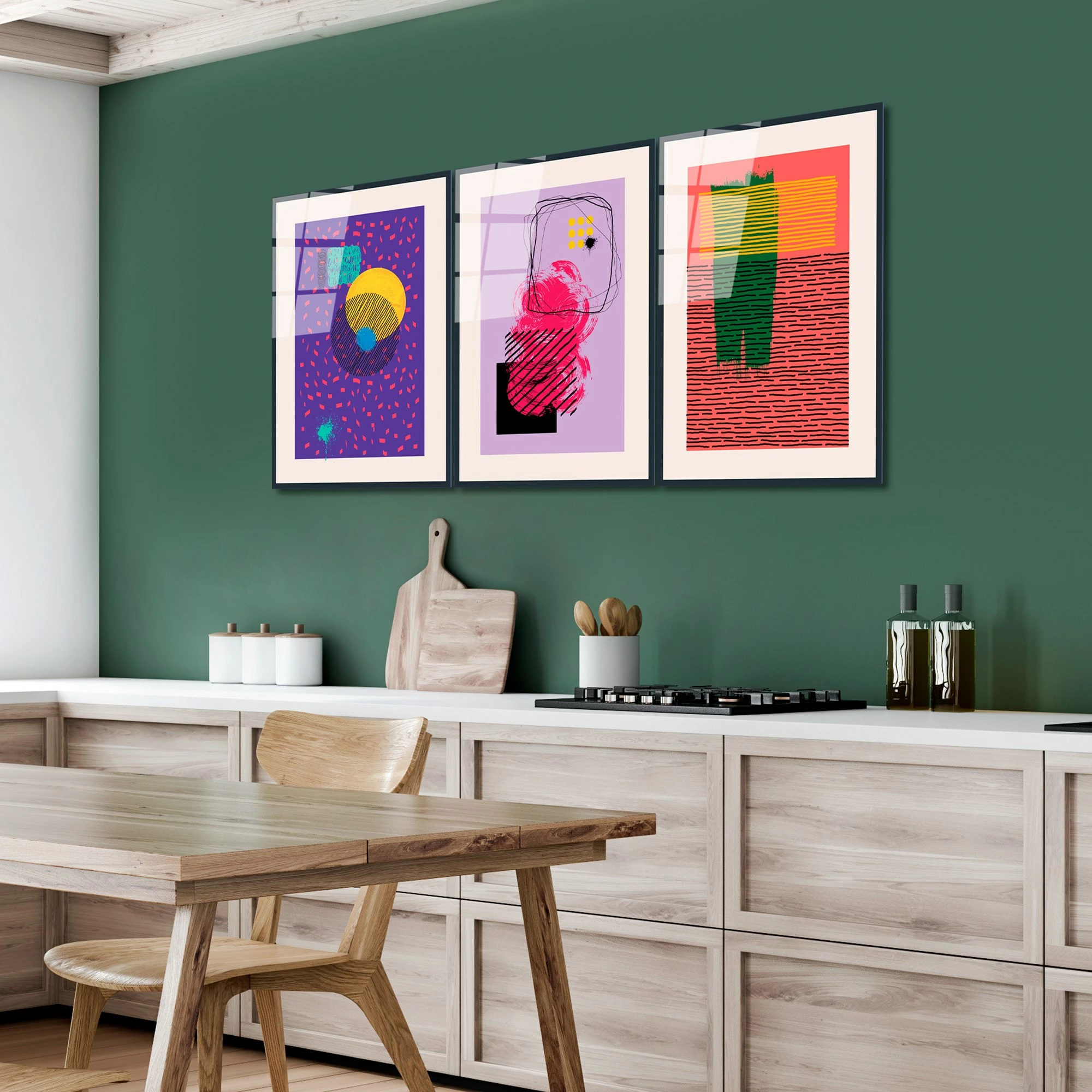Pikturë dekorative xhami e temperuar (3 copë), Wallity, UV-940, 45x65 cm