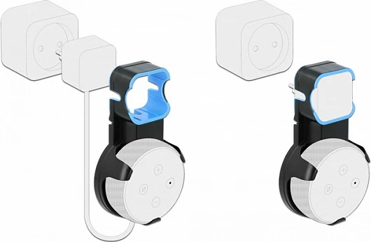 Mbajtëse muri DeLOCK për Echo Dot 3rd Gen, menaxhim kabllosh, e zezë/blu