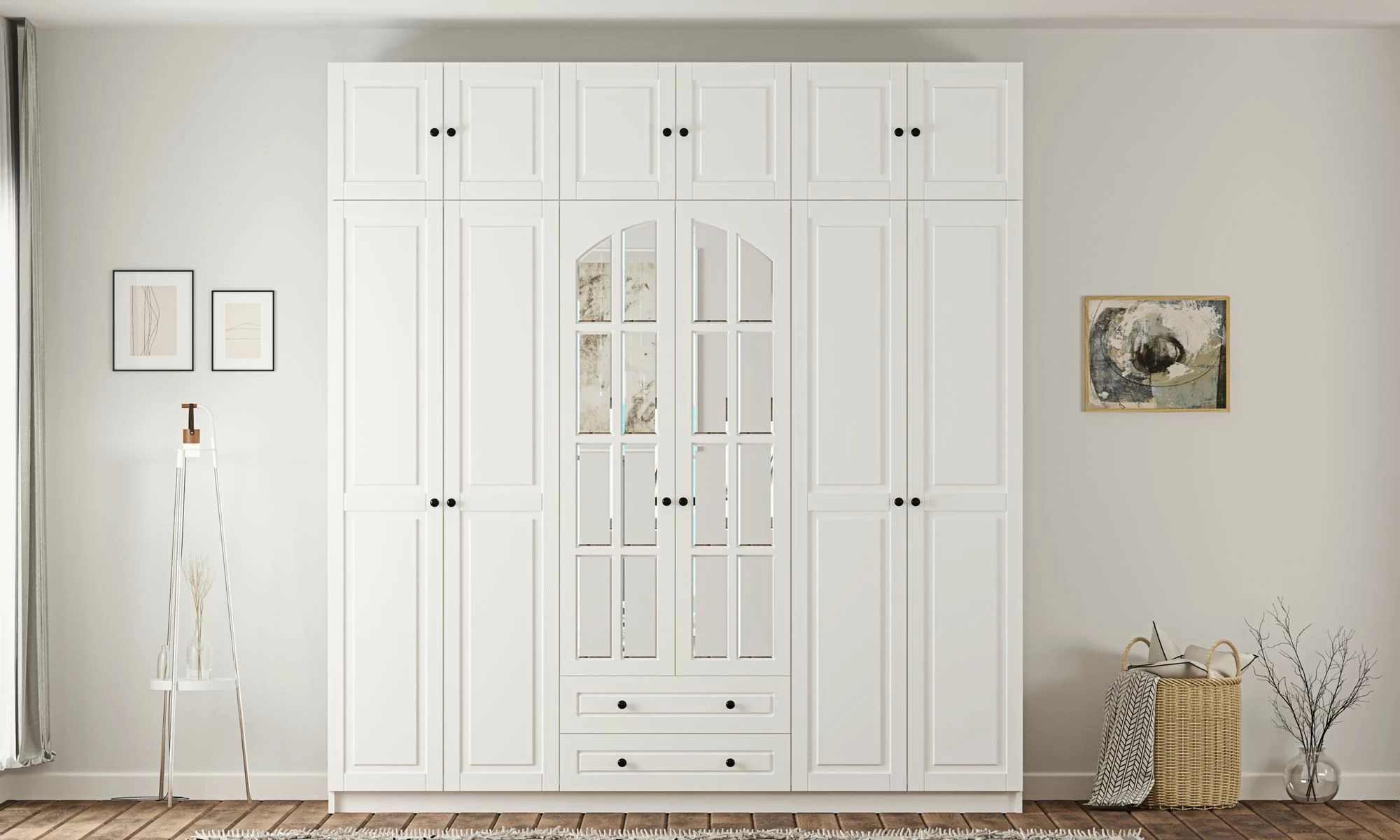 Dollap Skye Decor, ngjyrë e bardhë mat, RB-185-15