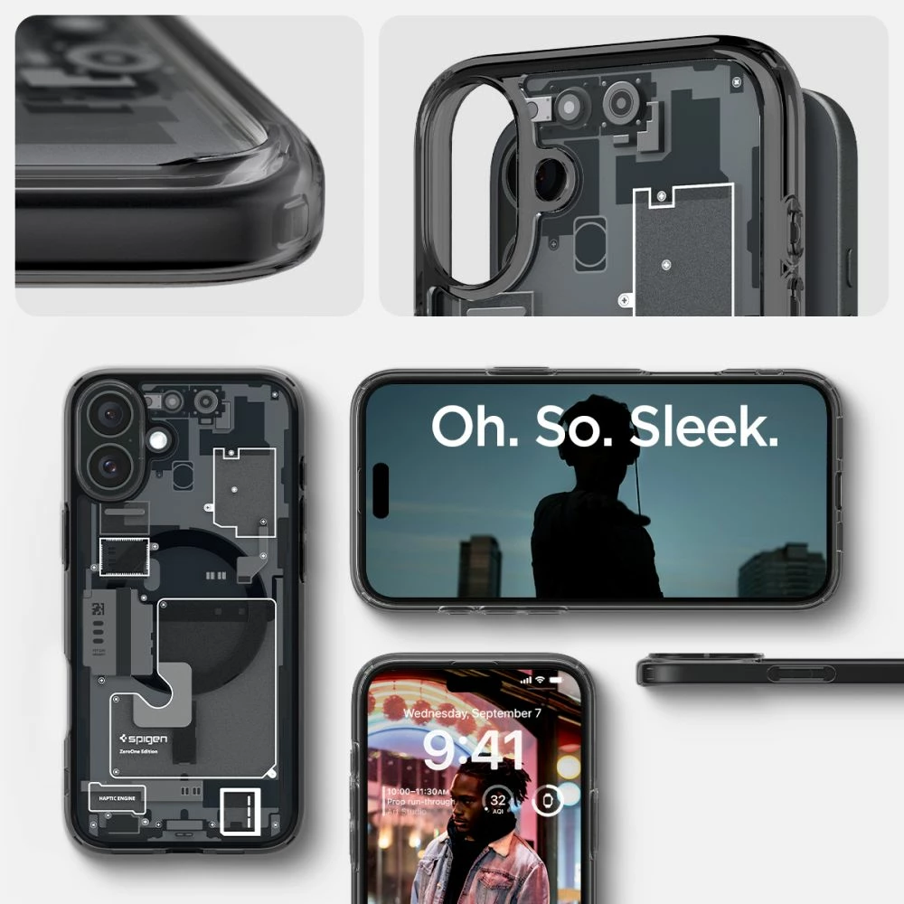 Mbështjellës, Spigen, Ultra Hybrid Zero One për iPhone 16, MagSafe, gri e errët