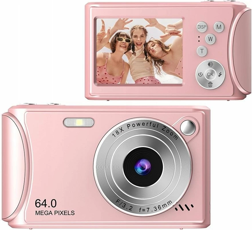 Kamerë digjitale Xrec Q18 64MP 4K/30fps 18x zoom ekran 2.4" pink 3