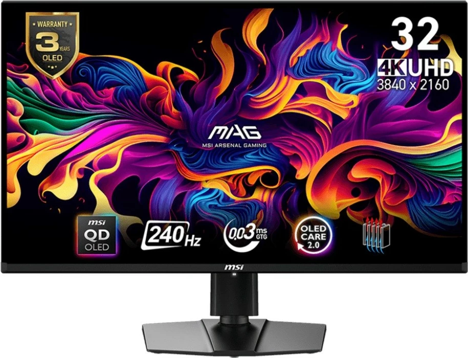 Monitor MSI MAG 321UPX QD-OLED 31.5'', 4K UHD, 240Hz, 0.03ms, HDMI 2.1, i zi