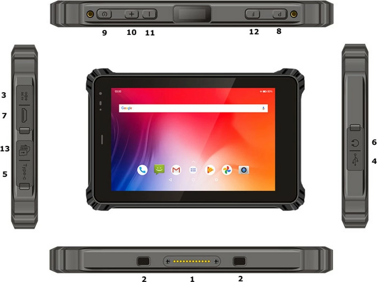 Tablet ALLNET X-trail-100, Windows, 2D Scanner, NFC, LTE
