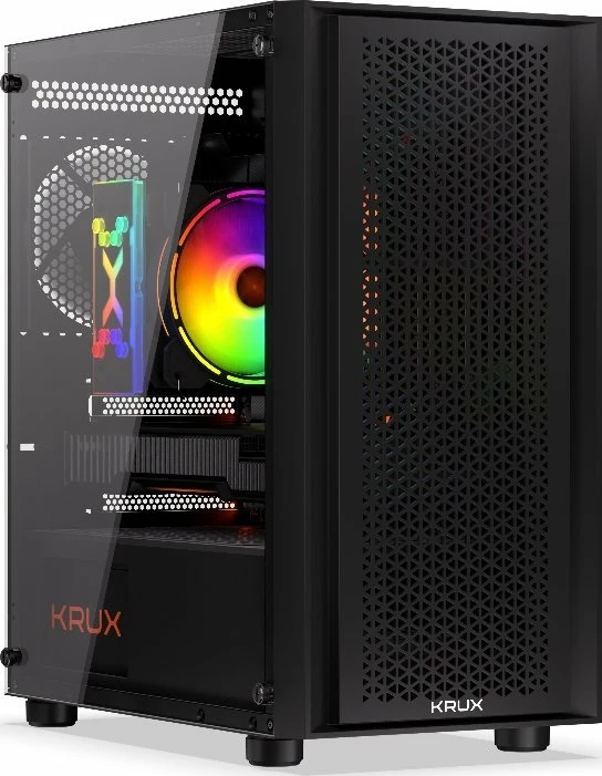 Kasë Krux Scor KRXD002 Cube Tower microATX/Mini-ITX me xham të kalitur, e zezë