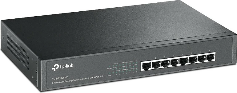 Switch TP-Link TL-SG1008MP, 8-Port Gigabit, PoE, 1U
