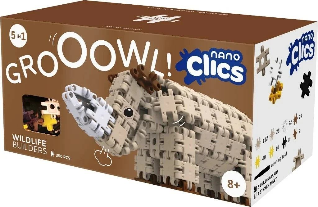 Lodra ndërtuese Nano Clics Wildlife Builders 250 pjesë