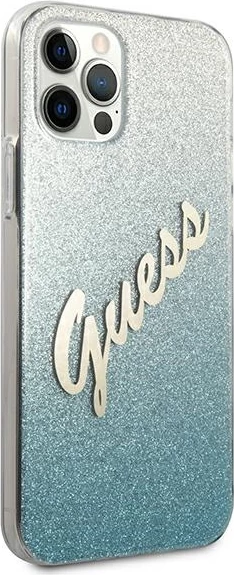 Mbështjellës Guess GUHCP12MPCUGLSBL për iPhone 12/12 Pro 6.1", Glitter Gradient, Blu
