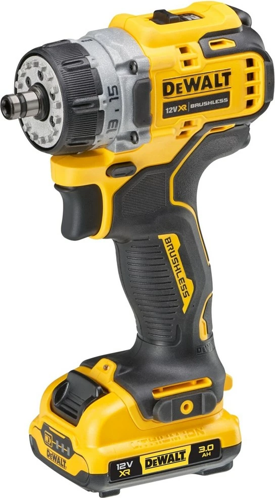 Makineri shpimi/vidash DeWalt DCD703L2T-QW, 12V, 3 Ah, 2 bateri, e verdhë