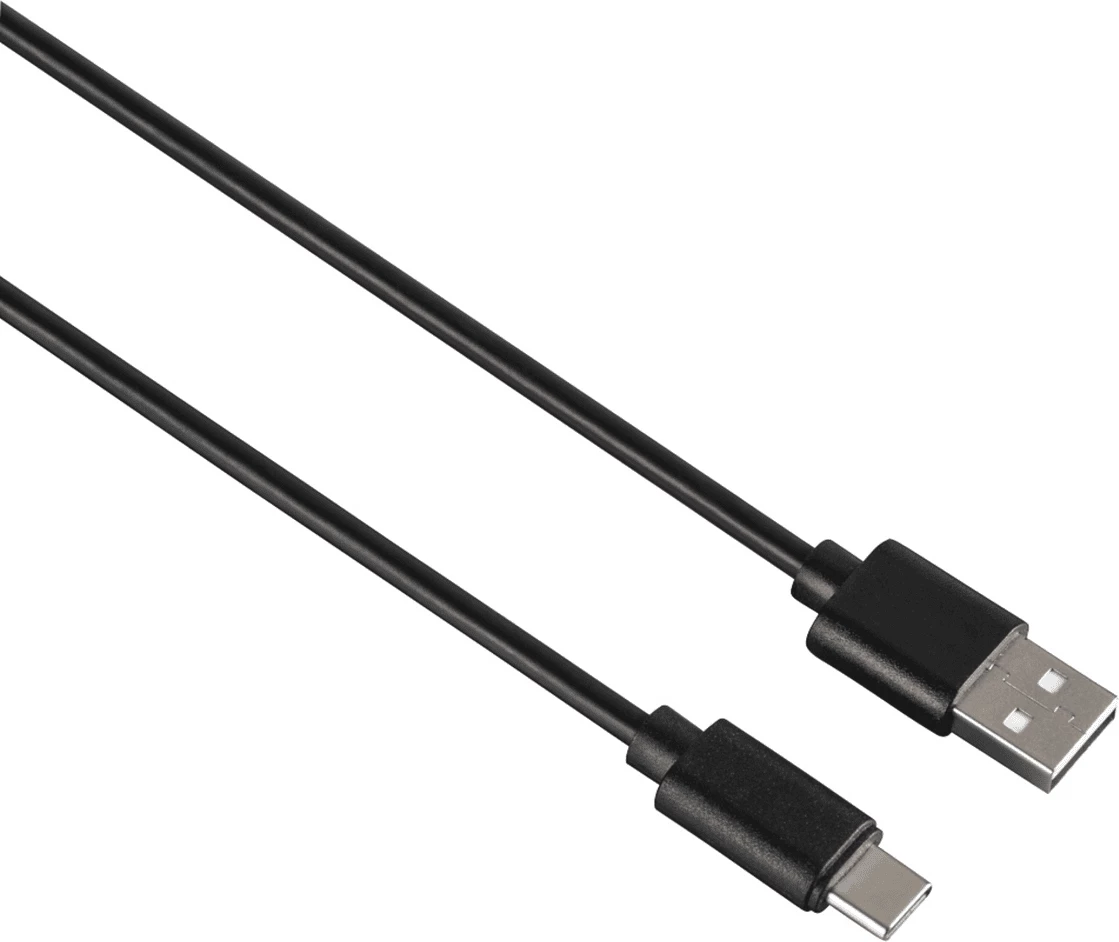 Kabllo USB-A në USB-C, Hama, 00200907, 0.9 m, e zezë