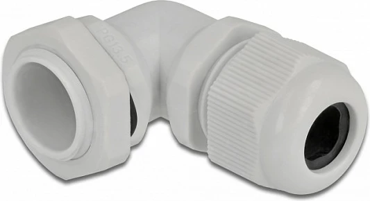 Glandë kablloje DeLOCK PG13.5 90°, IP68, 6-12 mm, plastike, gri