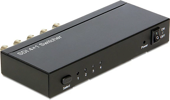 Switcher SDI DeLOCK 93251, 4x BNC hyrje 1x BNC dalje, RS-232, metal, i zi