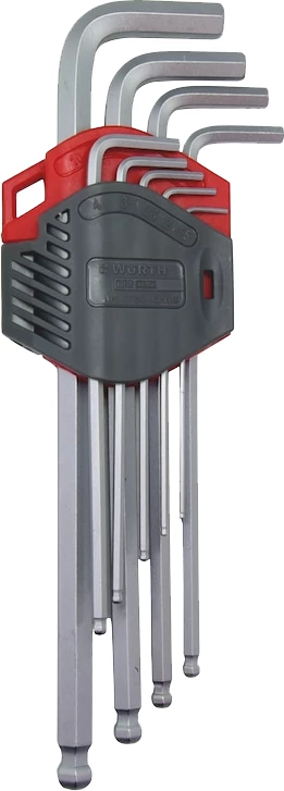 Set imbusash kokë sferike të gjatë Würth Redstripe, 9copë