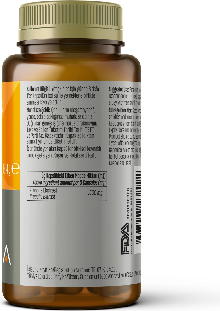 Propolis Extract 1500 mg, 60 capsules
