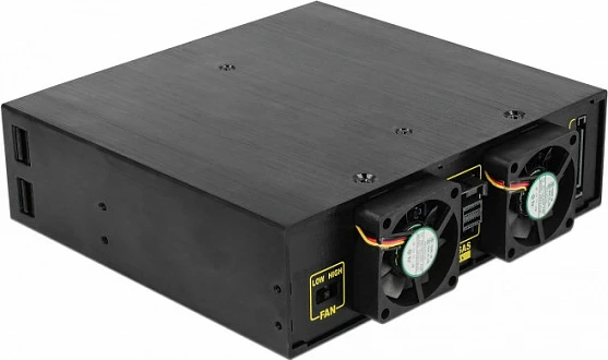 Rack mobil DeLOCK 47233 për 4x 2.5" SATA/SAS hot-swap, 5.25", 12 Gbit/s, i zi