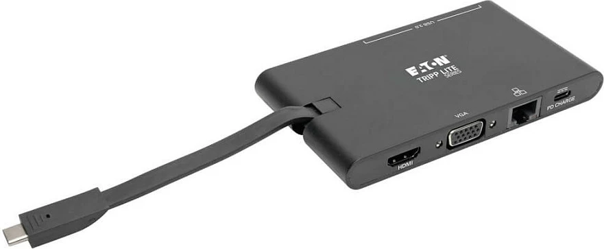 Dock USB-C Eaton Tripp Lite Series, 4K HDMI, VGA, Hub USB-A/USB-C, GbE, SD/MicroSD, PD 100W, i zi