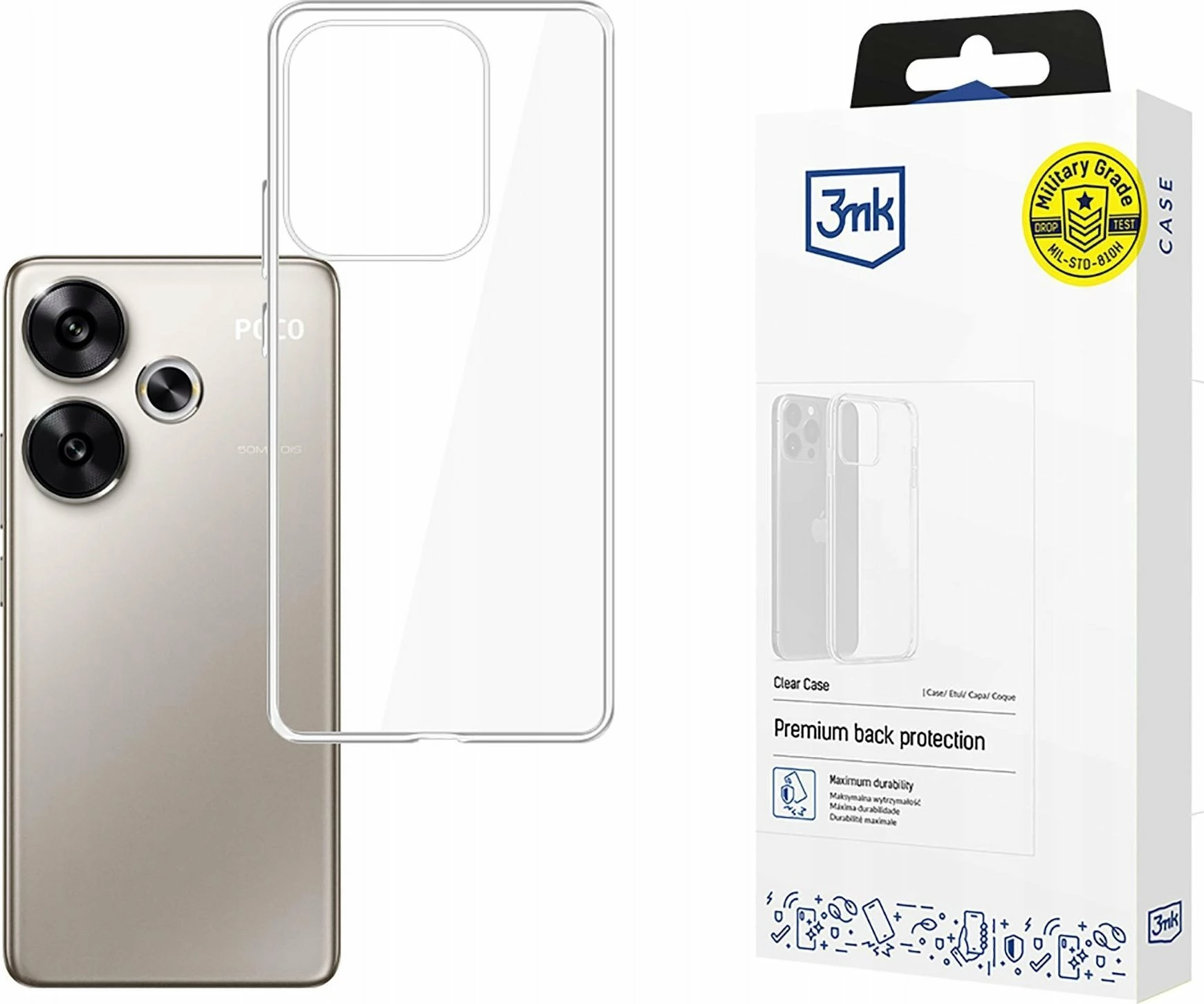 Mbështjellës 3MK Clean Case për Poco F6, TPU 1.2mm, transparent, 1 copë