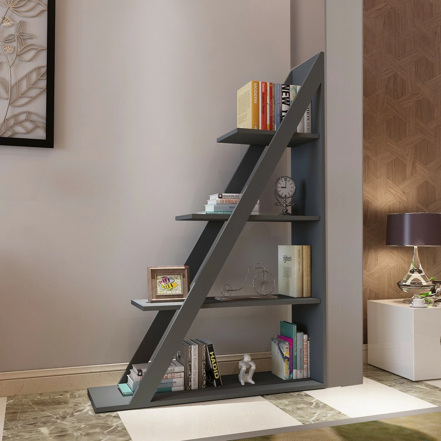 Raft librash Hanah Home, Arven, antracit