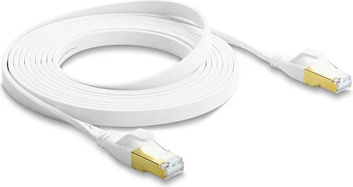 Kabllo rrjeti DeLOCK RJ45 Cat 8.1, flat, 3 m, 40 Gbps, e bardhë