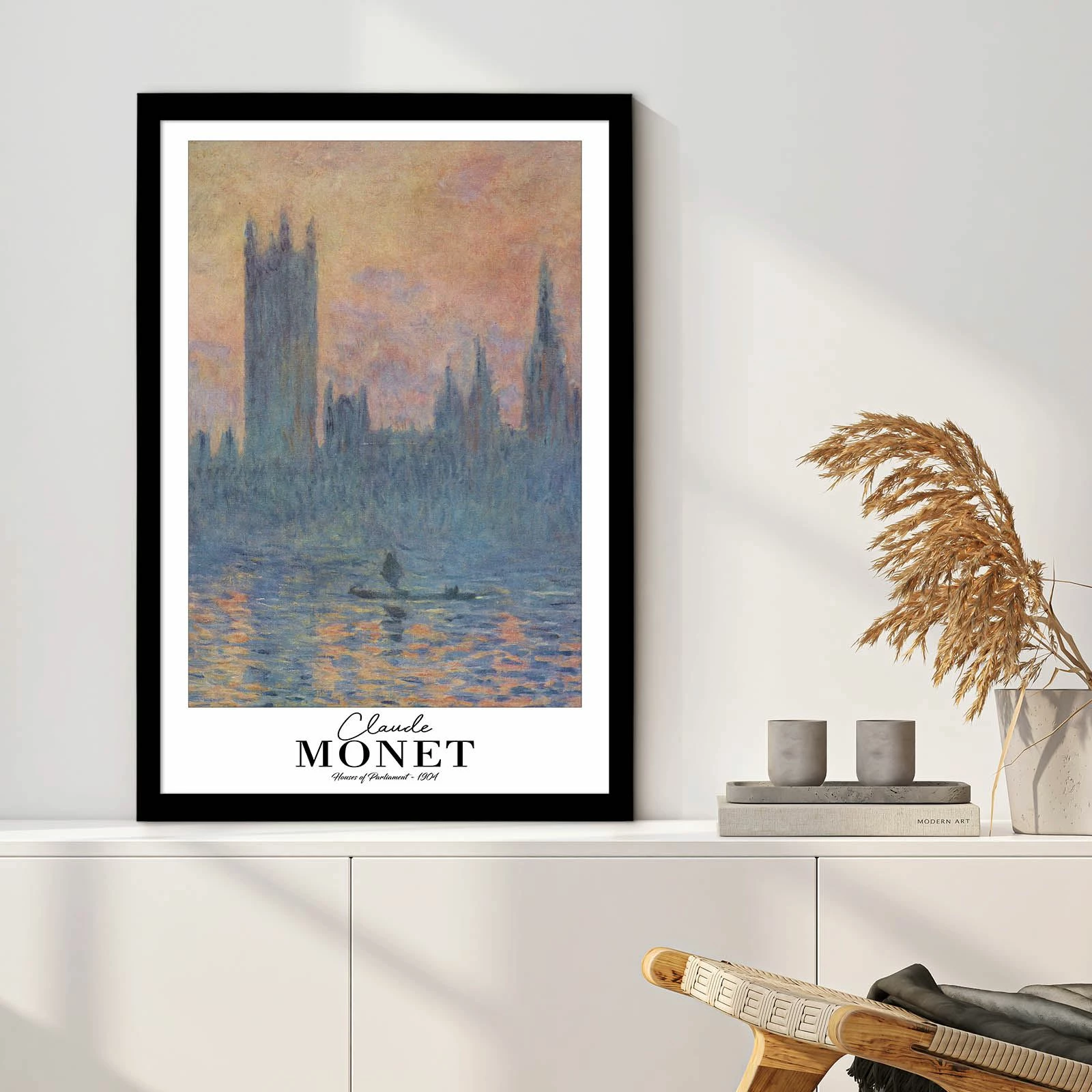 Pikturë dekorative me kornizë, Monet, shumëngjyrëshe, 42x62cm