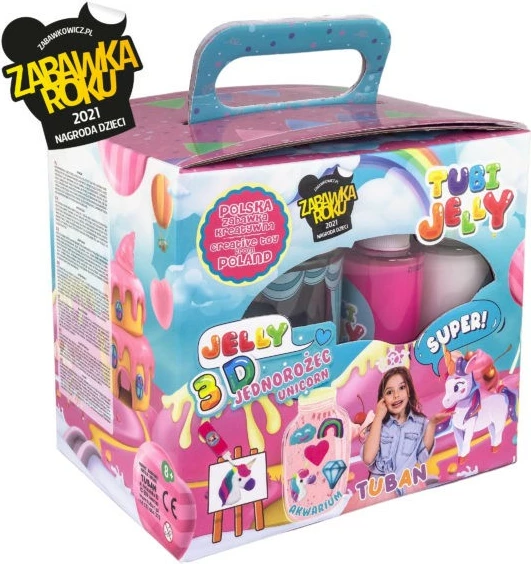 Set kreativ TUBAN Tubi Jelly, TU3328, 6 ngjyra, akuarium i vogël, unicorn, multingjyrësh