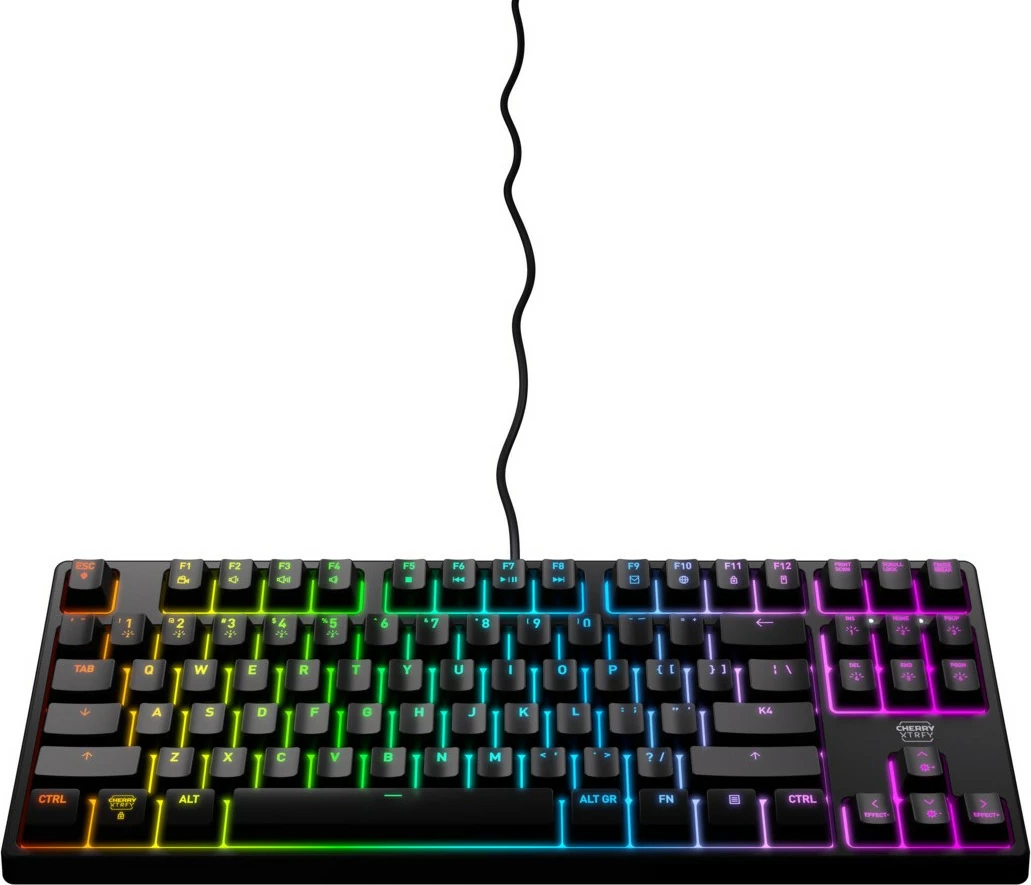 Tastierë mekanike Cherry K4V2 RGB, Tenkeyless, USB, QWERTY, E zezë