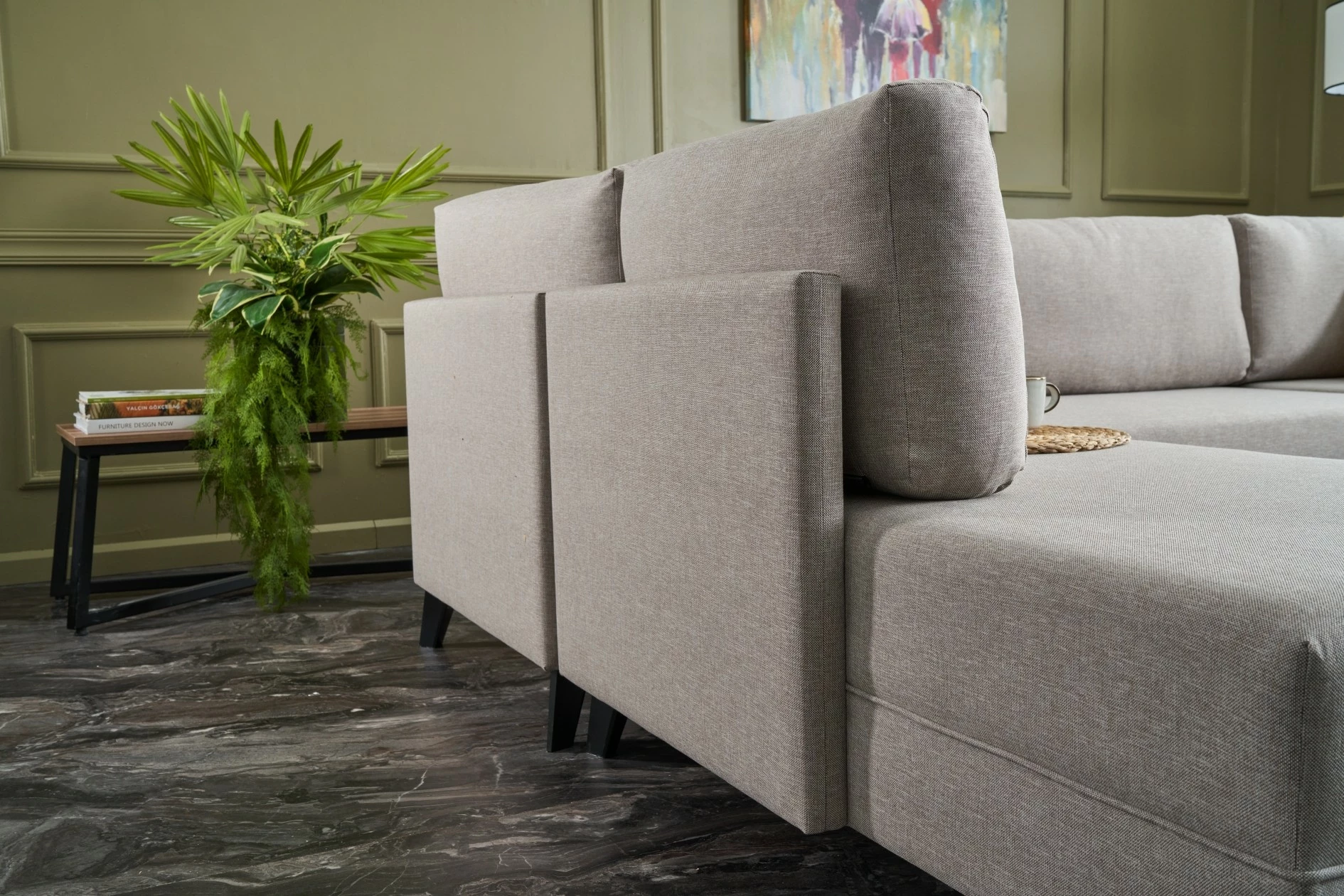 Kënd-sofë krevati Atelier del Sofa, Efsun, krem