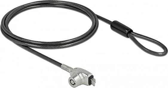 Kabllo sigurie për laptop DeLOCK Navilock për HP Nano Slot, 1.5 m, me çelës, çelik, e zezë/argjend