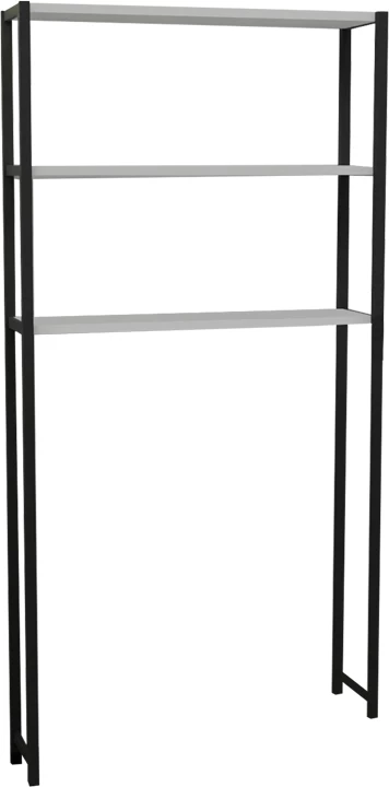 Kabinet për lavanderi Bothy, melaminë e bardhë-metal i zi, 70x21x150cm