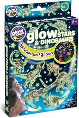 Ngjitëse murale MG DYSTRYBUCJA B8624, dinozaurë dhe yje që ndriçojnë në errësirë, set