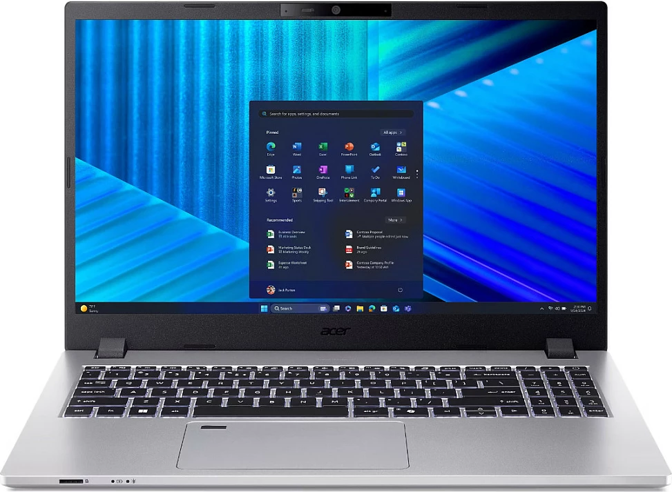 Laptop Acer TravelMate P2 TMP215-75-G2-TCO-523G, Core Ultra 5 125H, 16GB RAM, 512GB SSD, 15.6" FHD, Windows 11 Pro, Pure Silver
